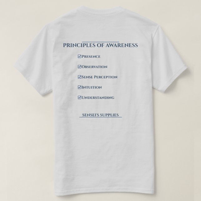 Camiseta Princípios de Consciência (Verso do Design)
