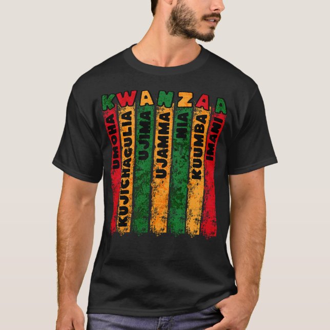Camiseta Princípios de Grunge Kwanzaa (Frente)