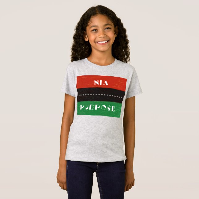 Camiseta Princípios Kwanzaa Nia | Objetivo (Frente Completa)