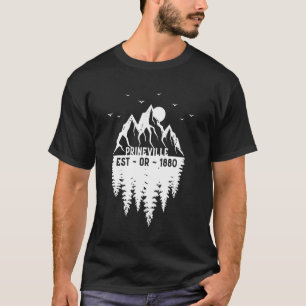 Camiseta Prineville Oregon Fundada em 1880 Montanhas Árvore