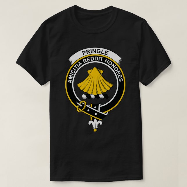 Camiseta Pringle Crest Tartan Clan Scottish Clan 1 (Frente do Design)