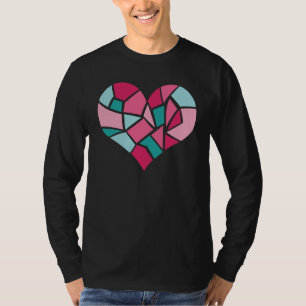 Camiseta Prink Broken Heart Love Dia de os namorados Sim