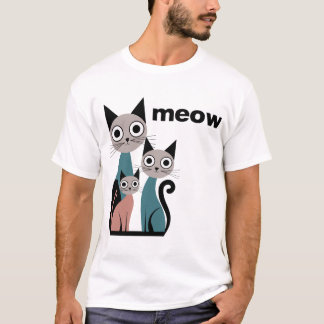 Camiseta Print with cats, meow