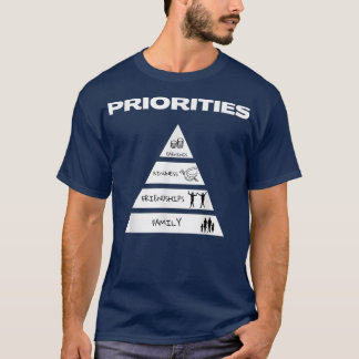 CAMISETA PRIORIDADES DA MINHA FAMÍLIA DE PIRAMIDE MOTIVAÇÃO