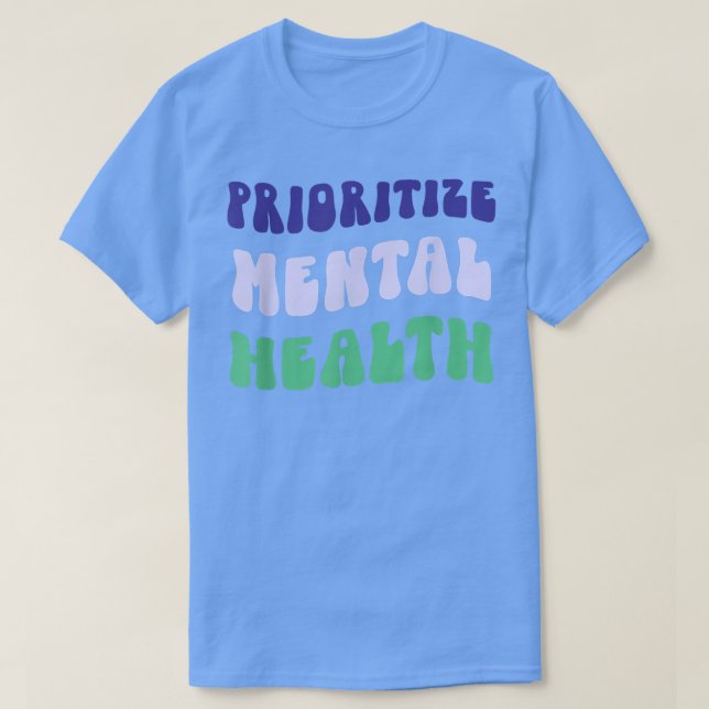 Camiseta Priorizar a saúde mental - Sensibilização - Autoat (Frente do Design)
