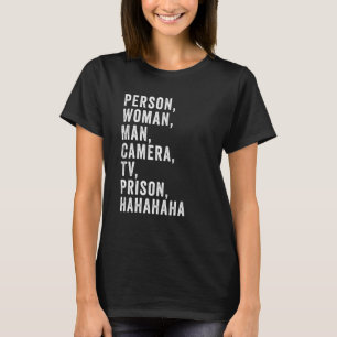 Camiseta Prisão de Câmera de Homem de Mulher Pessoa Hahaha