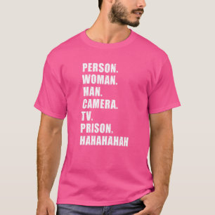 Camiseta Prisão de Câmera de Homem de Mulher Pessoa Hahaha