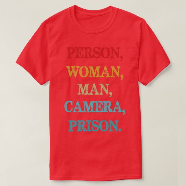 Camiseta Prisão de Câmera de Homem de Pessoa, TV, Retrô em  (Frente do Design)