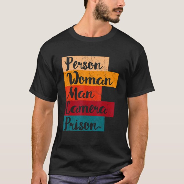 Camiseta Prisão de Câmera Homem-Mulher (Frente)