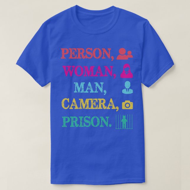 Camiseta Prisão de Câmera Homem-Mulher (Frente do Design)