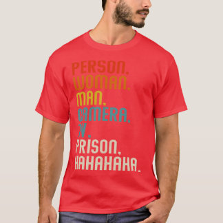 Camiseta Prisão De Tv Homem De Mulher Pessoa Hahaha Retro