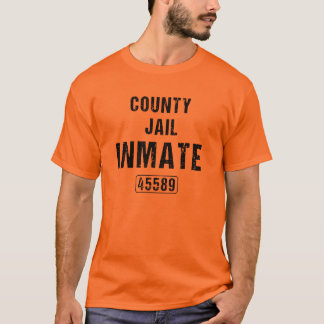 Camiseta Prisão do Condado de Prisioneiro Preso Figurino de