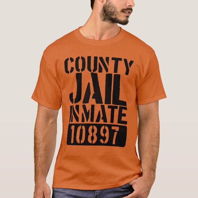 Camiseta Prisão do Condado Inmate Funny Jail Halloween Cost (Frente)