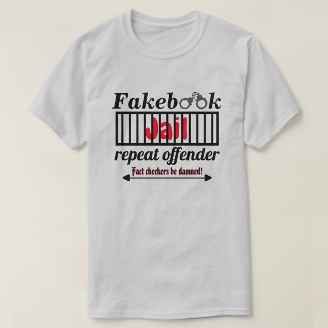 Camiseta Prisão Repetitivo Offender Novelty Parody Lt (Frente do Design)