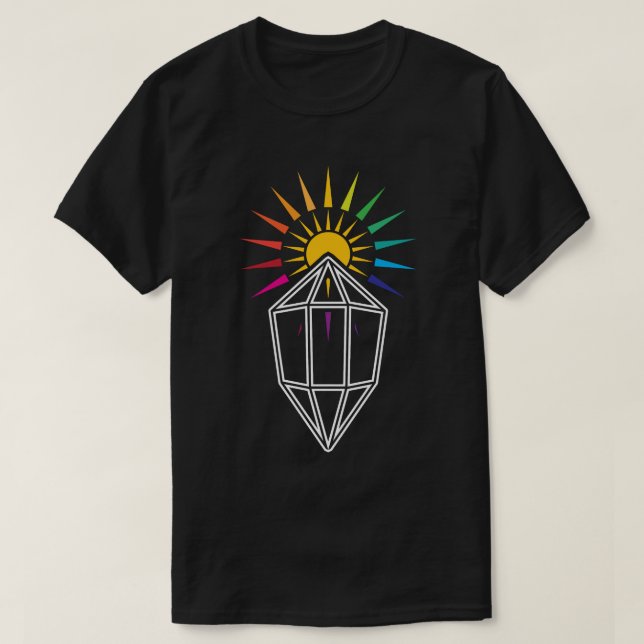 Camiseta prisma capturasol cristal geométrico (Frente do Design)