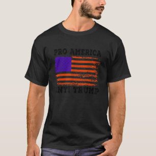Camiseta Pro America Anti-Trump com Homens de Bandeira Amer