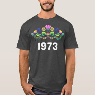 Camiseta Pro Choice 1973 Flores Cor-de-rosa Amarelo-Cor-de-