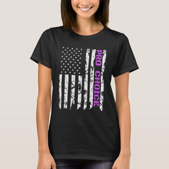 Camiseta Pro Choice, Patriótico Purple American Pro Aborto (Frente)
