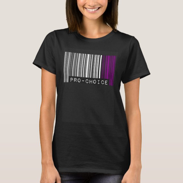Camiseta Pro Choice Pro Feminism Asexual Pride Flag Barcode (Frente)