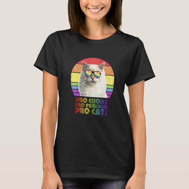 Camiseta Pro Choice Pro Feminismo Pro Cat Lgbtq Feminista 1 (Frente)