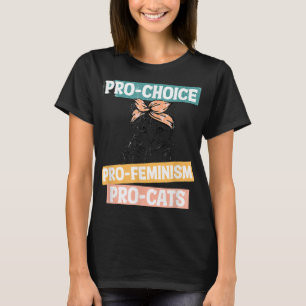 Camiseta Pro Choice Pro Feminismo Pro Cats Direitos das Mul