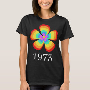 Camiseta Pro Choice Rainbow 1973 Direitos da Mulher Flor Co