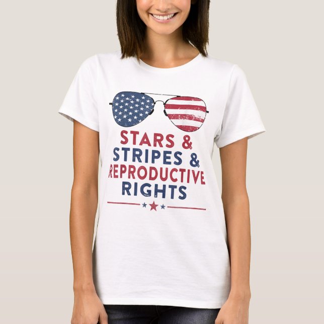 Camiseta Pró escolha 4 de julho - Stars Stripes Reprodutivo (Frente)