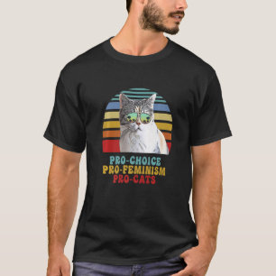 Camiseta Pró escolha Pro Feminismo Pro Cats Direitos da Mul