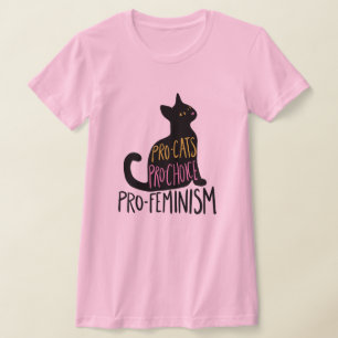 Camiseta Pró-gatos Pro-Choice pró-feminismo