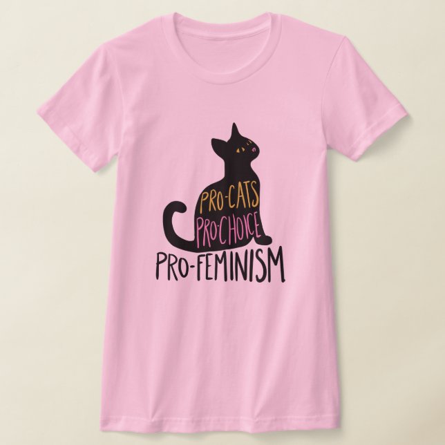 Camiseta Pró-gatos Pro-Choice pró-feminismo (Postura )