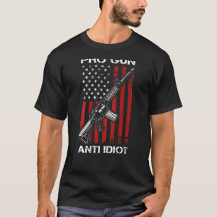 Camiseta Pro Gun Anti-Idiot AR15 USA segundo de Sinalizador