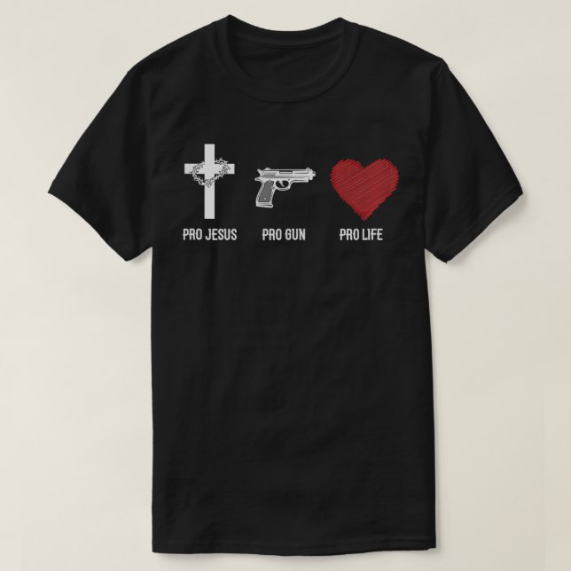 Camiseta Pro Jesus Pro Gun Pro Life Christian Tank Topo (Frente do Design)