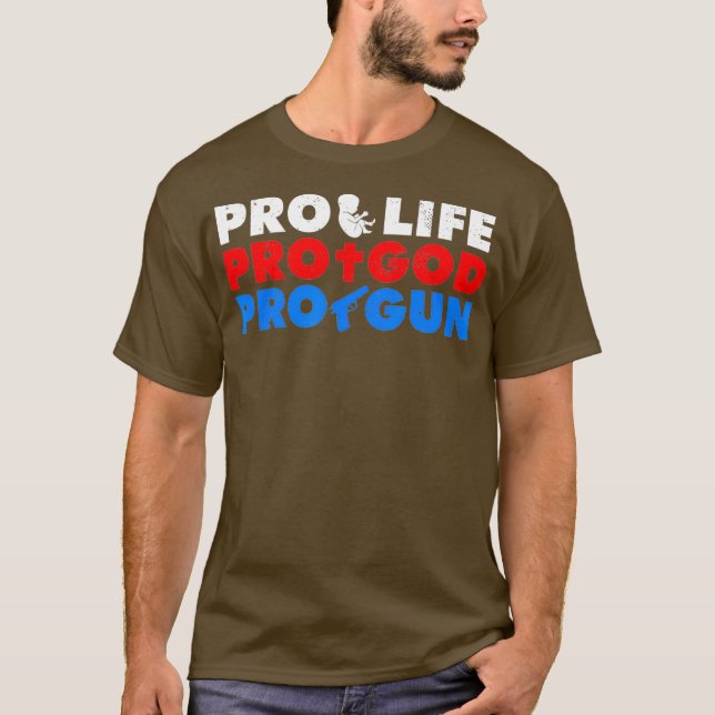 Camiseta pro life pro deus pro protesto de controle (Frente)