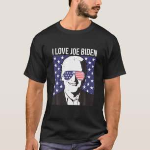 Camiseta Pró Presidente Joe Biden Usa Bandeira Óculos de so