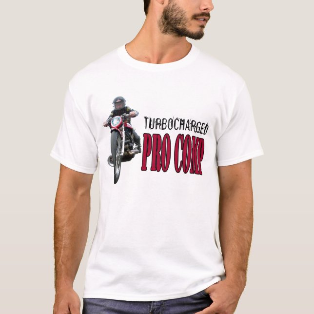 Camiseta PRO t-shirt Turbocharged do dragbike dos comp(s) (Frente)