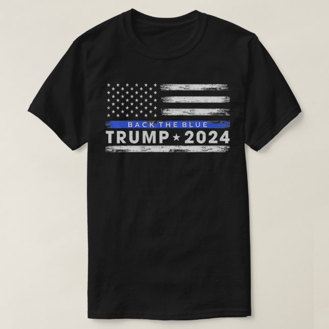 Camiseta Pro Trump 2024 Devolve A Linha Azul Thin Blue Line (Frente do Design)