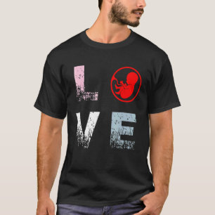 Camiseta Pró-Vida Amor Direitos Anti-Aborto Pró-Vida