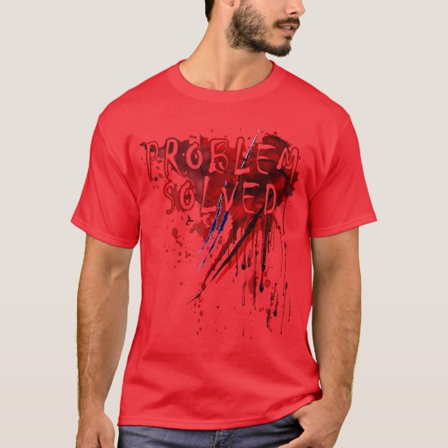 Camiseta Problem Solved Blood Splatter Bloody Horror Zombie (Frente)