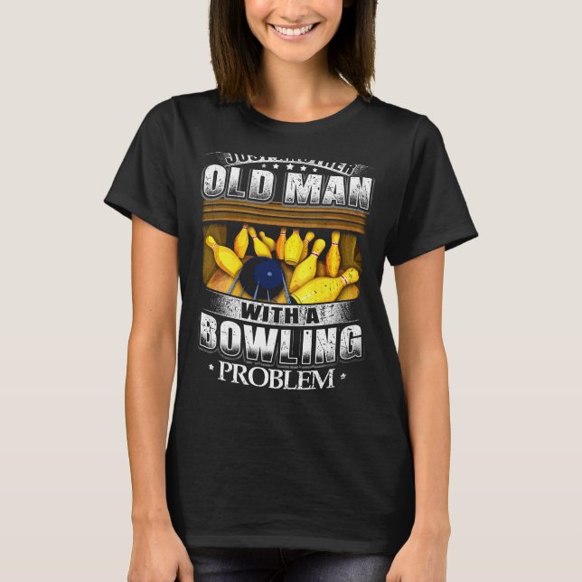 Camiseta Problema da Boliche do Velho Homem (Frente)