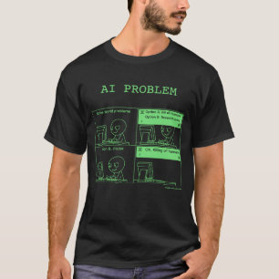 Camiseta Problema de IA v.2.1 Monocromático em Preto