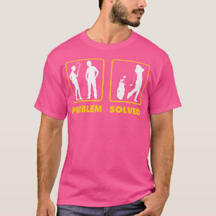 Camiseta Problema Engraçado Shirt de Golfe Resolvido Mens P