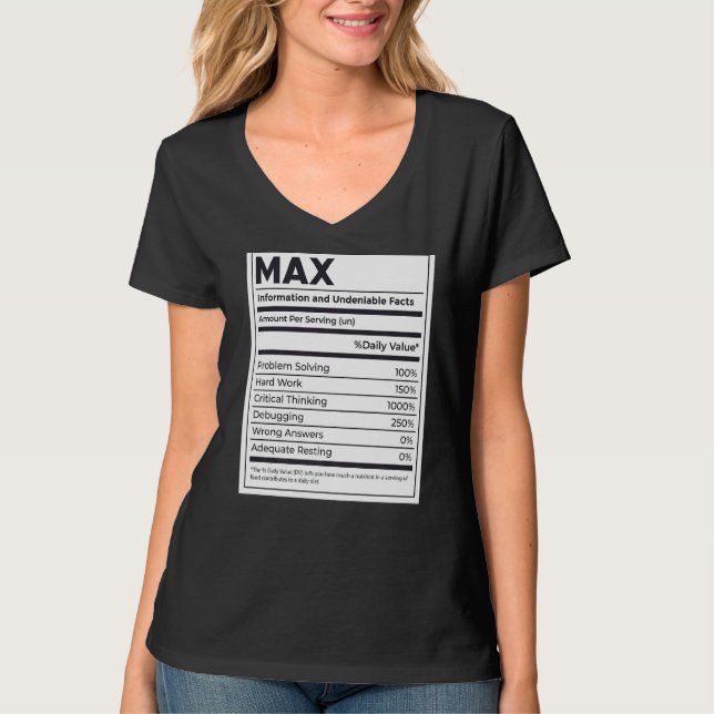 Camiseta Problema máximo de informações de nutrição solucio (Frente)