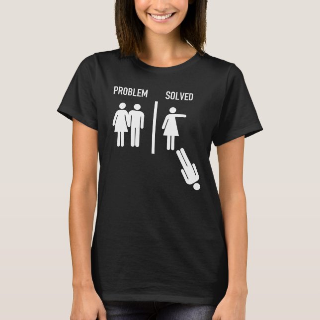 Camiseta Problema resolvido - Casamento engraçado versus di (Frente)