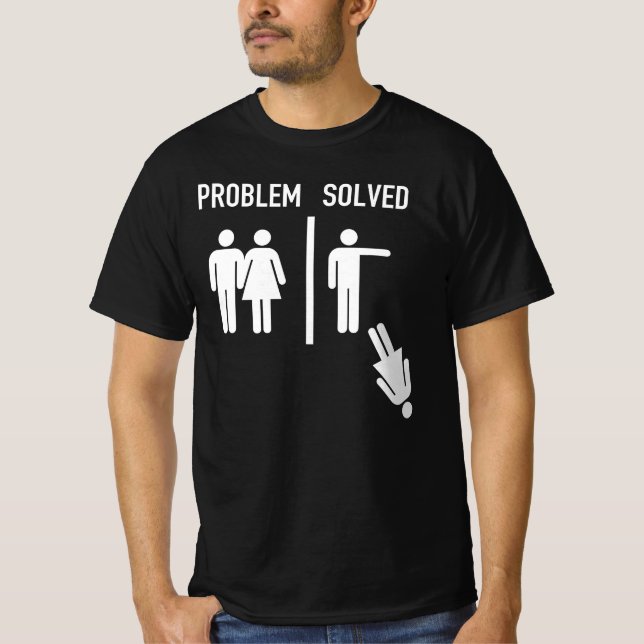 Camiseta Problema Resolvido Casamento Versus Divorce Para D (Frente)