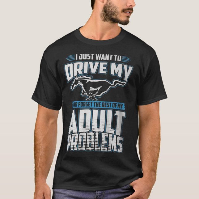 Camiseta Problemas de Adultos Mustang (Frente)