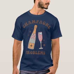 Camiseta Problemas de Champanhe Feliz Retro da Véspera de a
