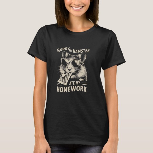 Camiseta Problemas de Hamster Louco com Meme Escolar Hilári (Frente)