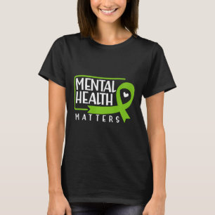 Camiseta Problemas de saúde Fita Verde Awarene mental