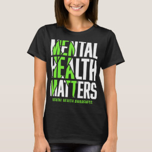 Camiseta Problemas de saúde Green Ribon Mental Health Aware