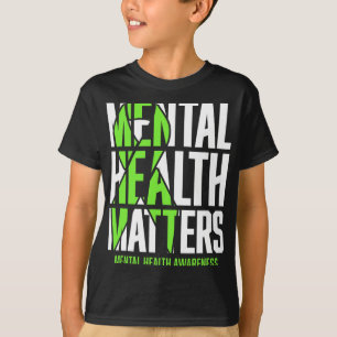 Camiseta Problemas de saúde Green Ribon Mental Health Aware